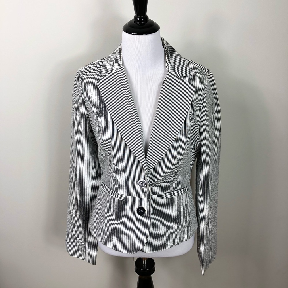 Sandro Women's Black & White Pinstripe Blazer